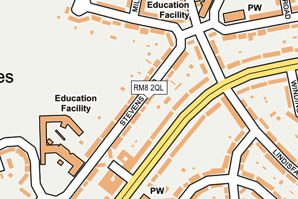 RM8 2QL map - OS OpenMap – Local (Ordnance Survey)
