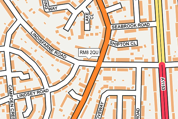 RM8 2QU map - OS OpenMap – Local (Ordnance Survey)