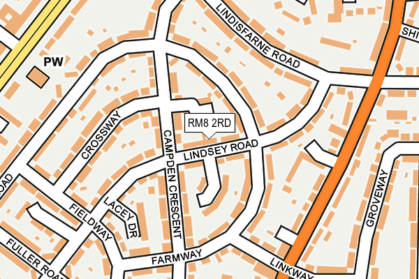 RM8 2RD map - OS OpenMap – Local (Ordnance Survey)