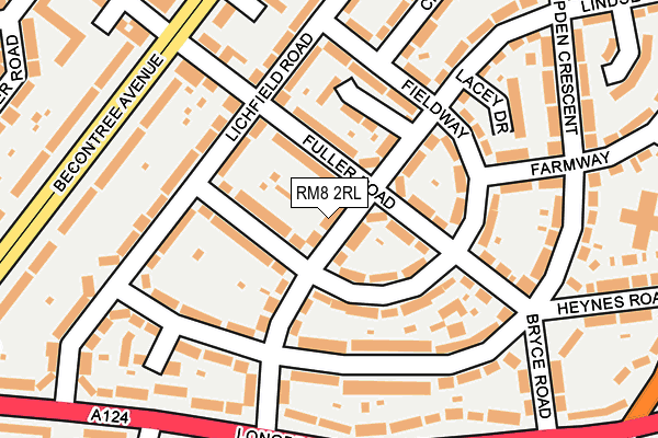 RM8 2RL map - OS OpenMap – Local (Ordnance Survey)