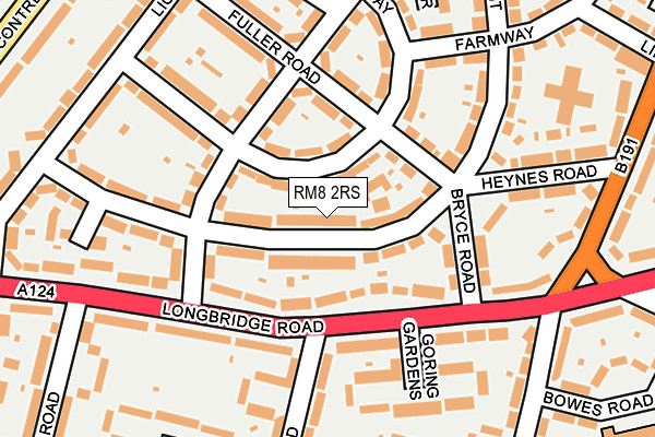 RM8 2RS map - OS OpenMap – Local (Ordnance Survey)