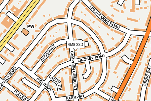 RM8 2SD map - OS OpenMap – Local (Ordnance Survey)