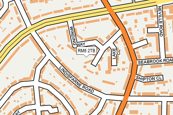 RM8 2TB map - OS OpenMap – Local (Ordnance Survey)