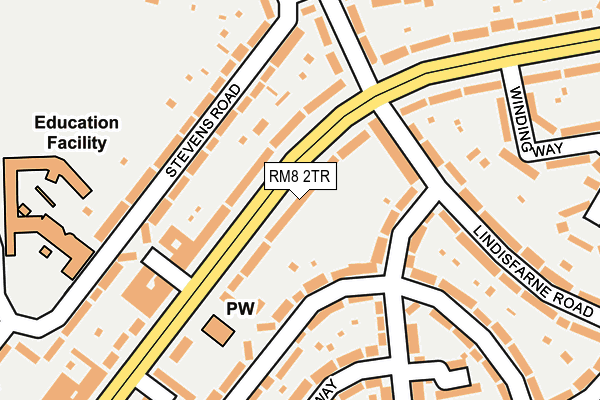 RM8 2TR map - OS OpenMap – Local (Ordnance Survey)