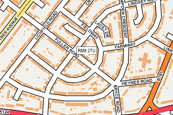 RM8 2TU map - OS OpenMap – Local (Ordnance Survey)