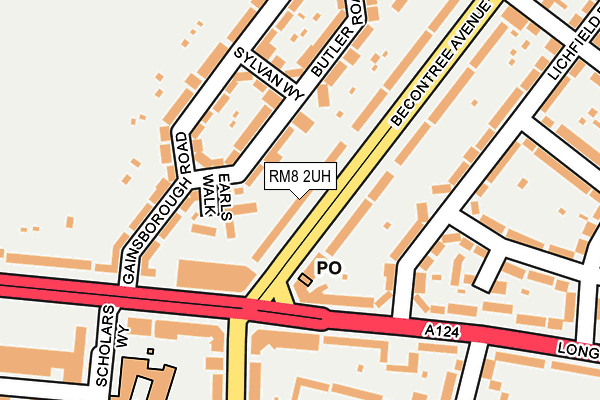 RM8 2UH map - OS OpenMap – Local (Ordnance Survey)