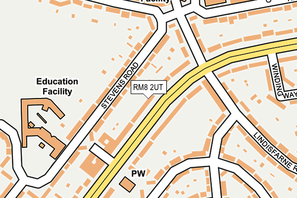 RM8 2UT map - OS OpenMap – Local (Ordnance Survey)