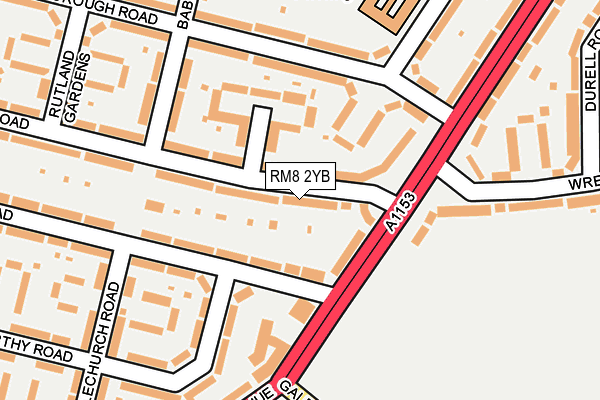 RM8 2YB map - OS OpenMap – Local (Ordnance Survey)