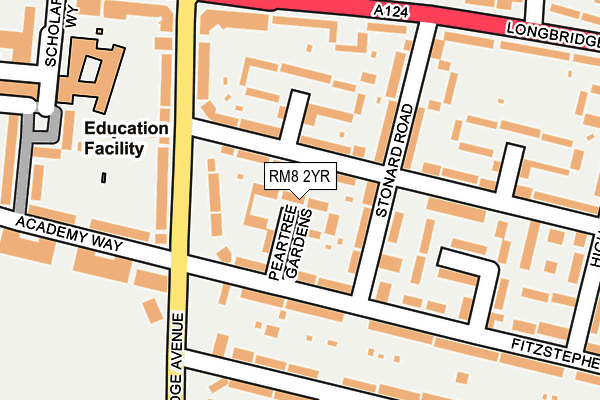 RM8 2YR map - OS OpenMap – Local (Ordnance Survey)