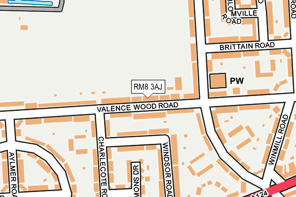 RM8 3AJ map - OS OpenMap – Local (Ordnance Survey)