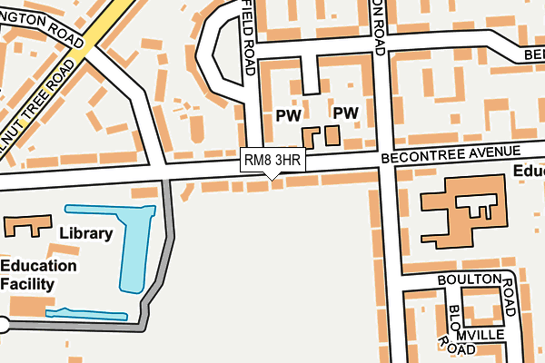 RM8 3HR map - OS OpenMap – Local (Ordnance Survey)