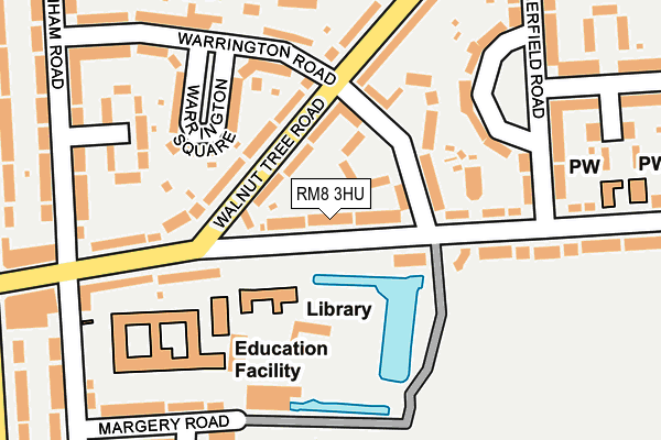 RM8 3HU map - OS OpenMap – Local (Ordnance Survey)