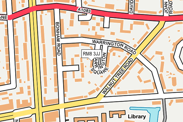 RM8 3JJ map - OS OpenMap – Local (Ordnance Survey)