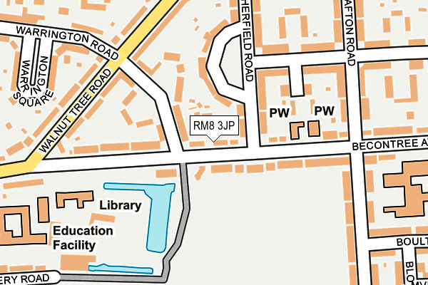 RM8 3JP map - OS OpenMap – Local (Ordnance Survey)