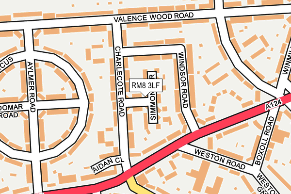 RM8 3LF map - OS OpenMap – Local (Ordnance Survey)