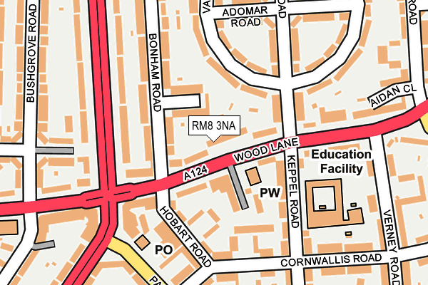 RM8 3NA map - OS OpenMap – Local (Ordnance Survey)
