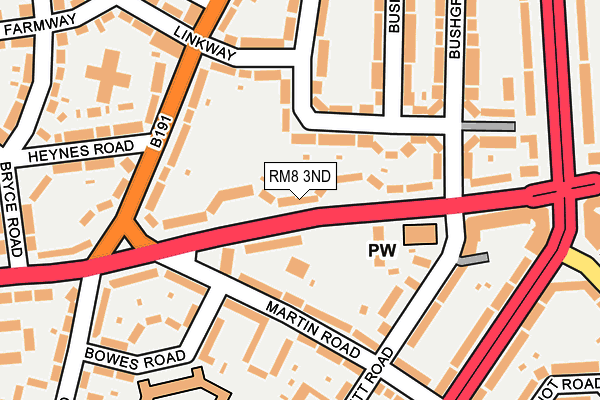 RM8 3ND map - OS OpenMap – Local (Ordnance Survey)