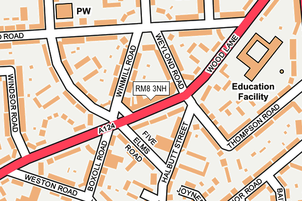 RM8 3NH map - OS OpenMap – Local (Ordnance Survey)