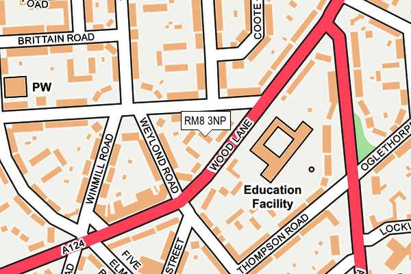 RM8 3NP map - OS OpenMap – Local (Ordnance Survey)