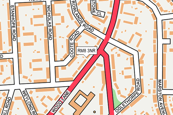 RM8 3NR map - OS OpenMap – Local (Ordnance Survey)