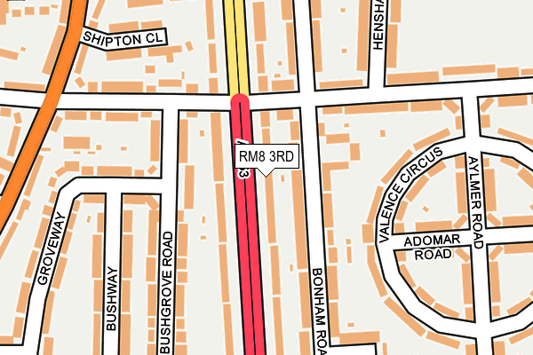 RM8 3RD map - OS OpenMap – Local (Ordnance Survey)