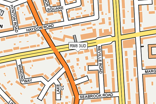 RM8 3UD map - OS OpenMap – Local (Ordnance Survey)