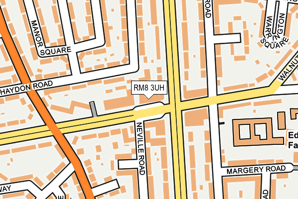 RM8 3UH map - OS OpenMap – Local (Ordnance Survey)