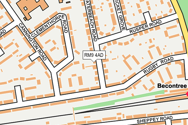 RM9 4AD map - OS OpenMap – Local (Ordnance Survey)