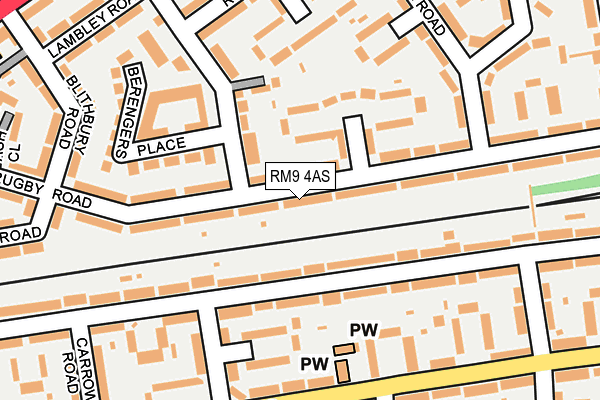 RM9 4AS map - OS OpenMap – Local (Ordnance Survey)