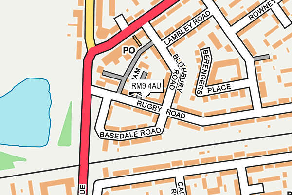 RM9 4AU map - OS OpenMap – Local (Ordnance Survey)