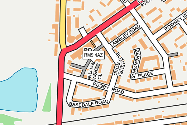 RM9 4AZ map - OS OpenMap – Local (Ordnance Survey)