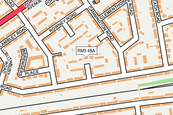 RM9 4BA map - OS OpenMap – Local (Ordnance Survey)