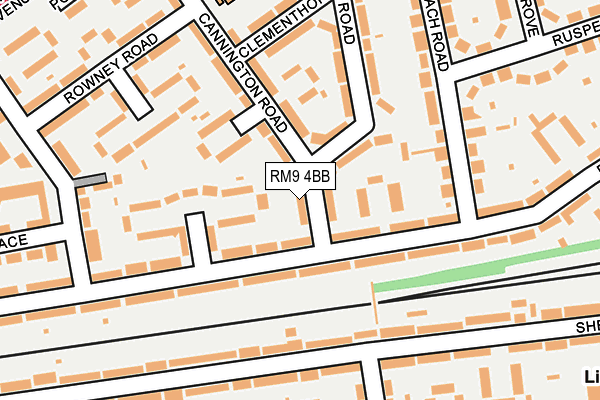 RM9 4BB map - OS OpenMap – Local (Ordnance Survey)