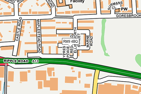 RM9 4BQ map - OS OpenMap – Local (Ordnance Survey)