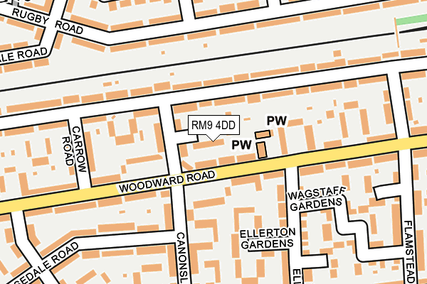 RM9 4DD map - OS OpenMap – Local (Ordnance Survey)