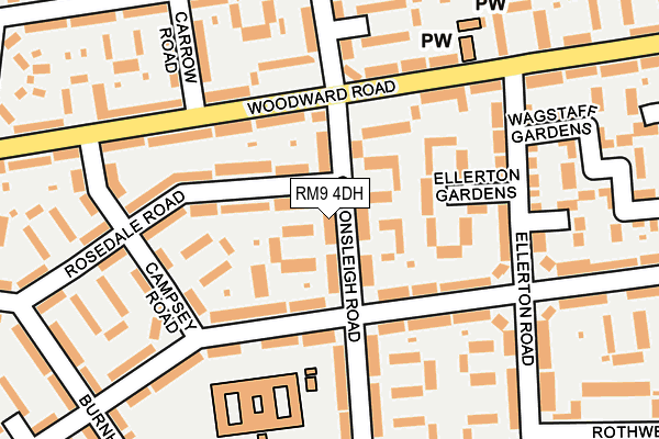 RM9 4DH map - OS OpenMap – Local (Ordnance Survey)