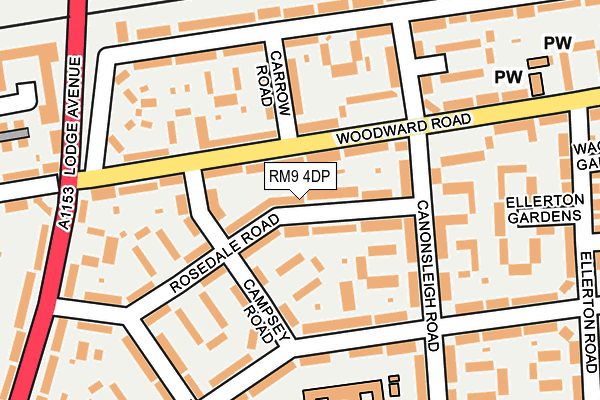 RM9 4DP map - OS OpenMap – Local (Ordnance Survey)