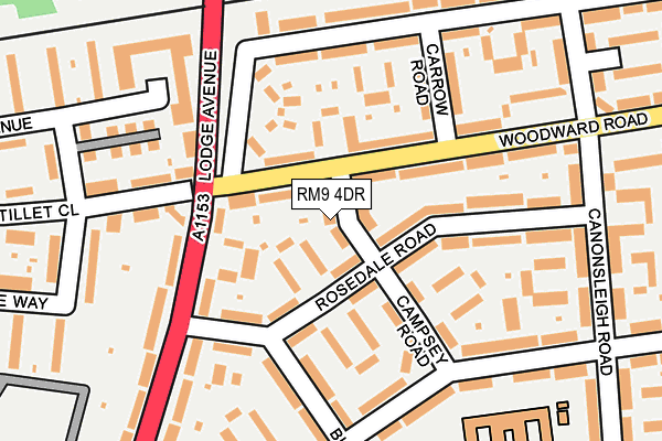 RM9 4DR map - OS OpenMap – Local (Ordnance Survey)