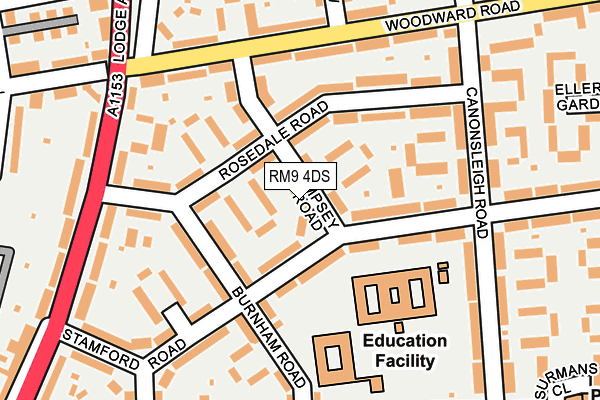 RM9 4DS map - OS OpenMap – Local (Ordnance Survey)