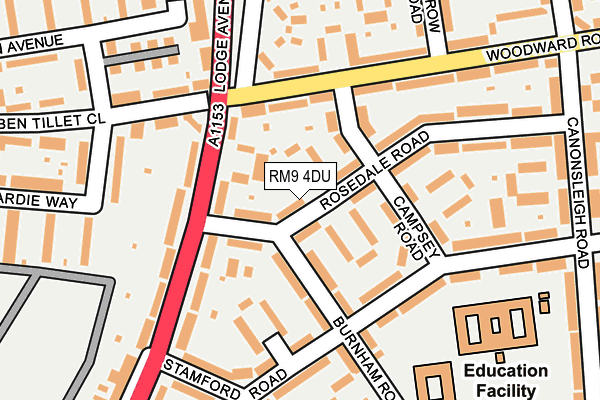 RM9 4DU map - OS OpenMap – Local (Ordnance Survey)