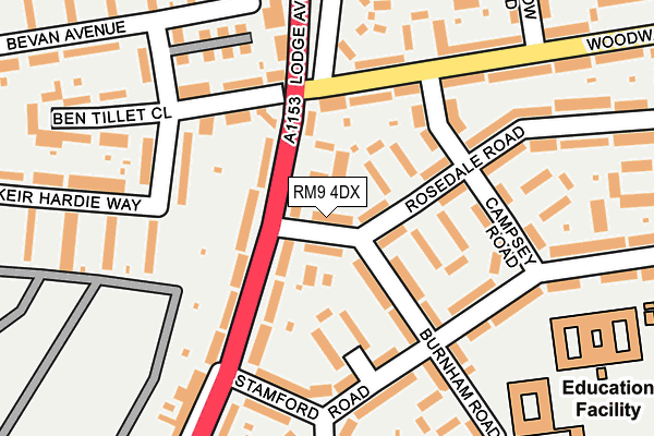 RM9 4DX map - OS OpenMap – Local (Ordnance Survey)
