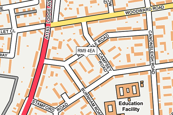 RM9 4EA map - OS OpenMap – Local (Ordnance Survey)
