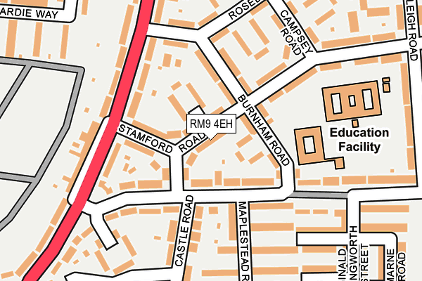 RM9 4EH map - OS OpenMap – Local (Ordnance Survey)