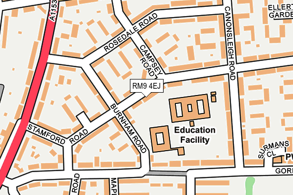 RM9 4EJ map - OS OpenMap – Local (Ordnance Survey)