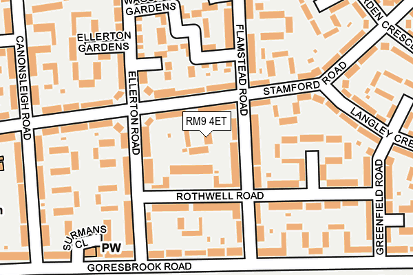 RM9 4ET map - OS OpenMap – Local (Ordnance Survey)