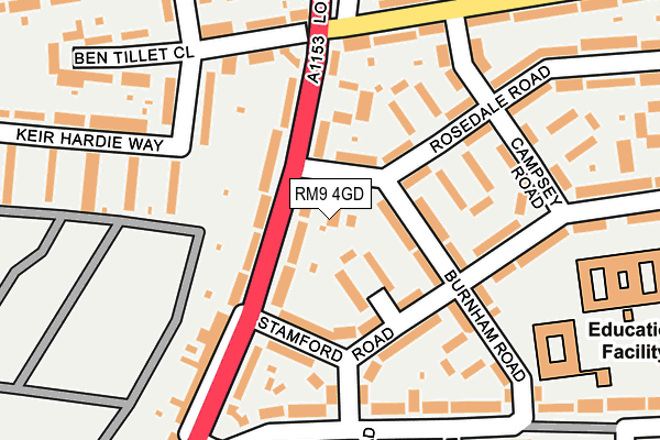 RM9 4GD map - OS OpenMap – Local (Ordnance Survey)