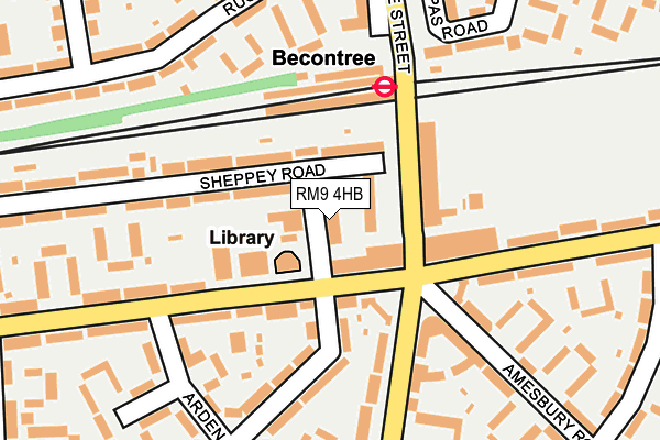 RM9 4HB map - OS OpenMap – Local (Ordnance Survey)
