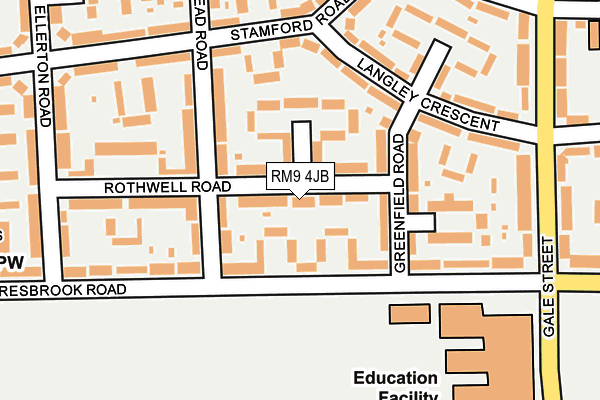 RM9 4JB map - OS OpenMap – Local (Ordnance Survey)