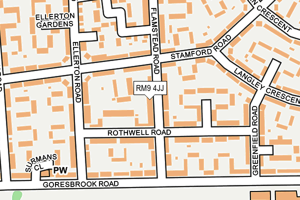 RM9 4JJ map - OS OpenMap – Local (Ordnance Survey)