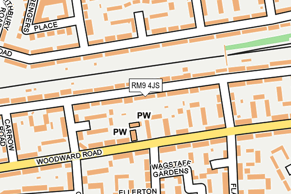 RM9 4JS map - OS OpenMap – Local (Ordnance Survey)